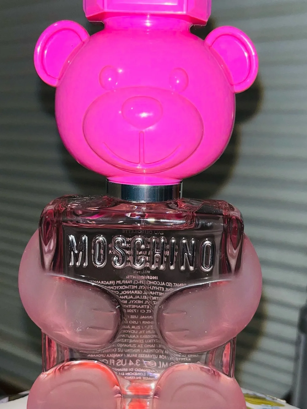 Moschino Hot Pink Teddy Bear Body Oil Bottle